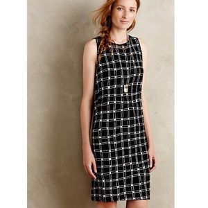 Anthroplogie black and white motif jersey dress